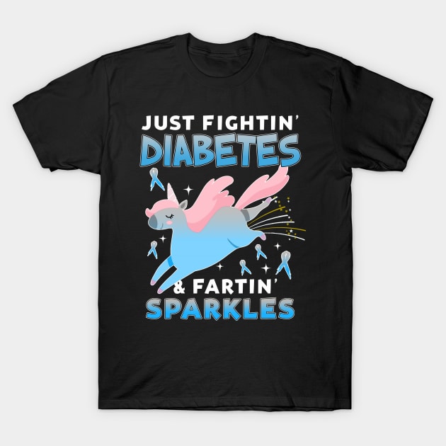 diabetes funny unicorn farting sparkles T-Shirt by TeesCircle